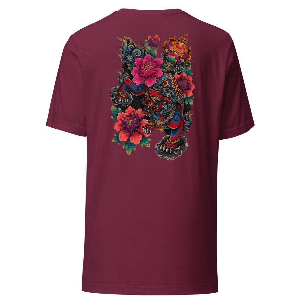 Shisa Tee — Maroon
