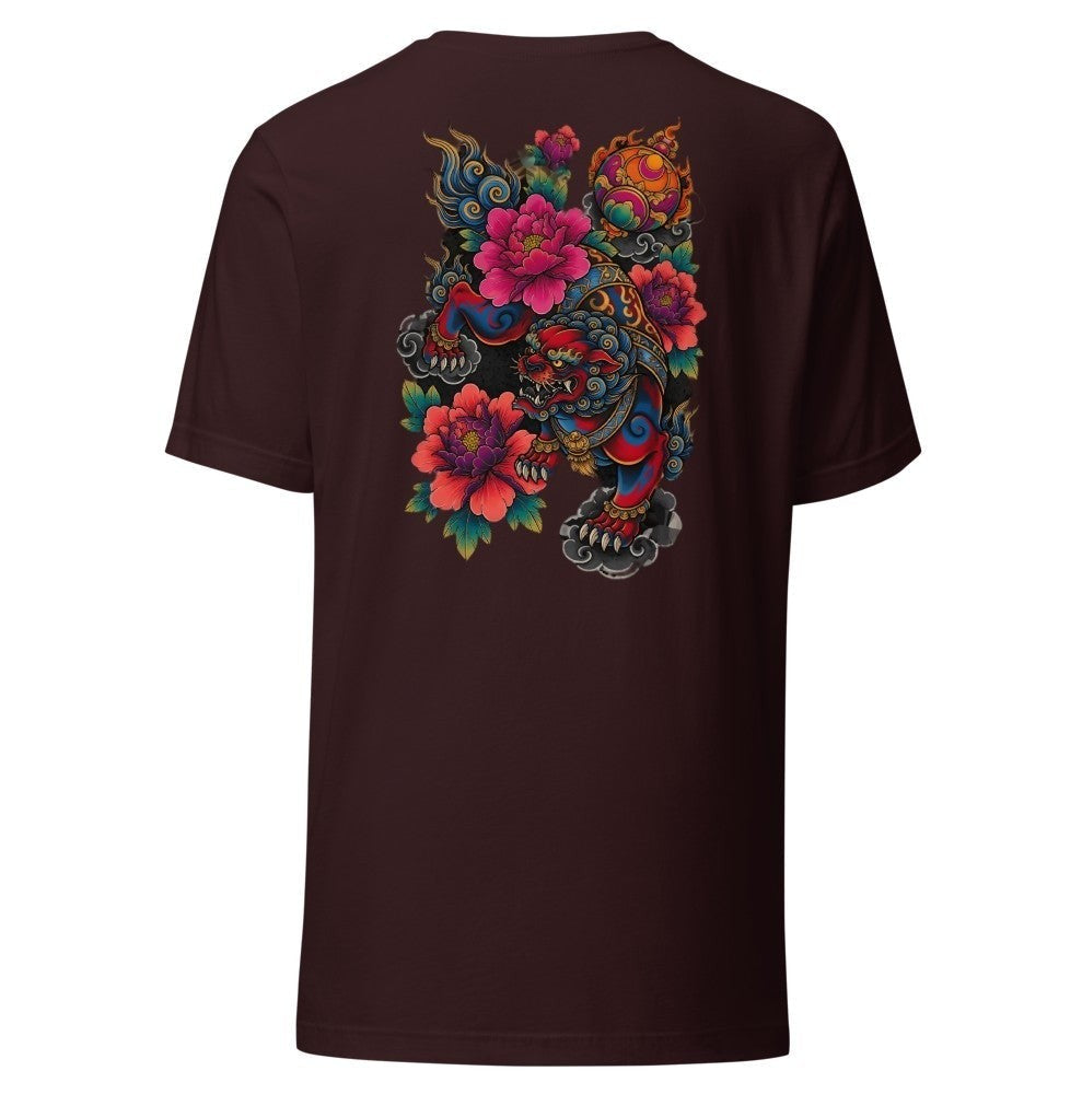 Shisa Tee — Oxblood Black